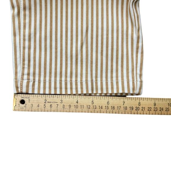 NYDJ Pants Women's 12 Cotton Blend Straight Leg Classic Tan Stripe - Picture 13 of 13